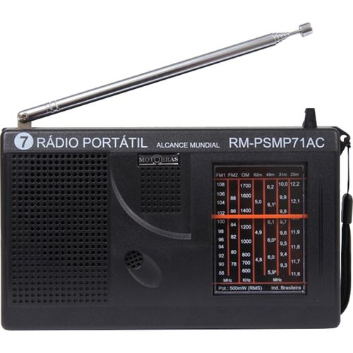 Rádio Portátil Motobras RM-PSMP71AC Preto
