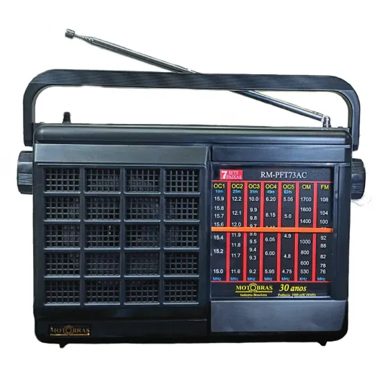 Rádio Portátil Motobras RM-PFT73AC 7 Faixas Preto - Hayamax