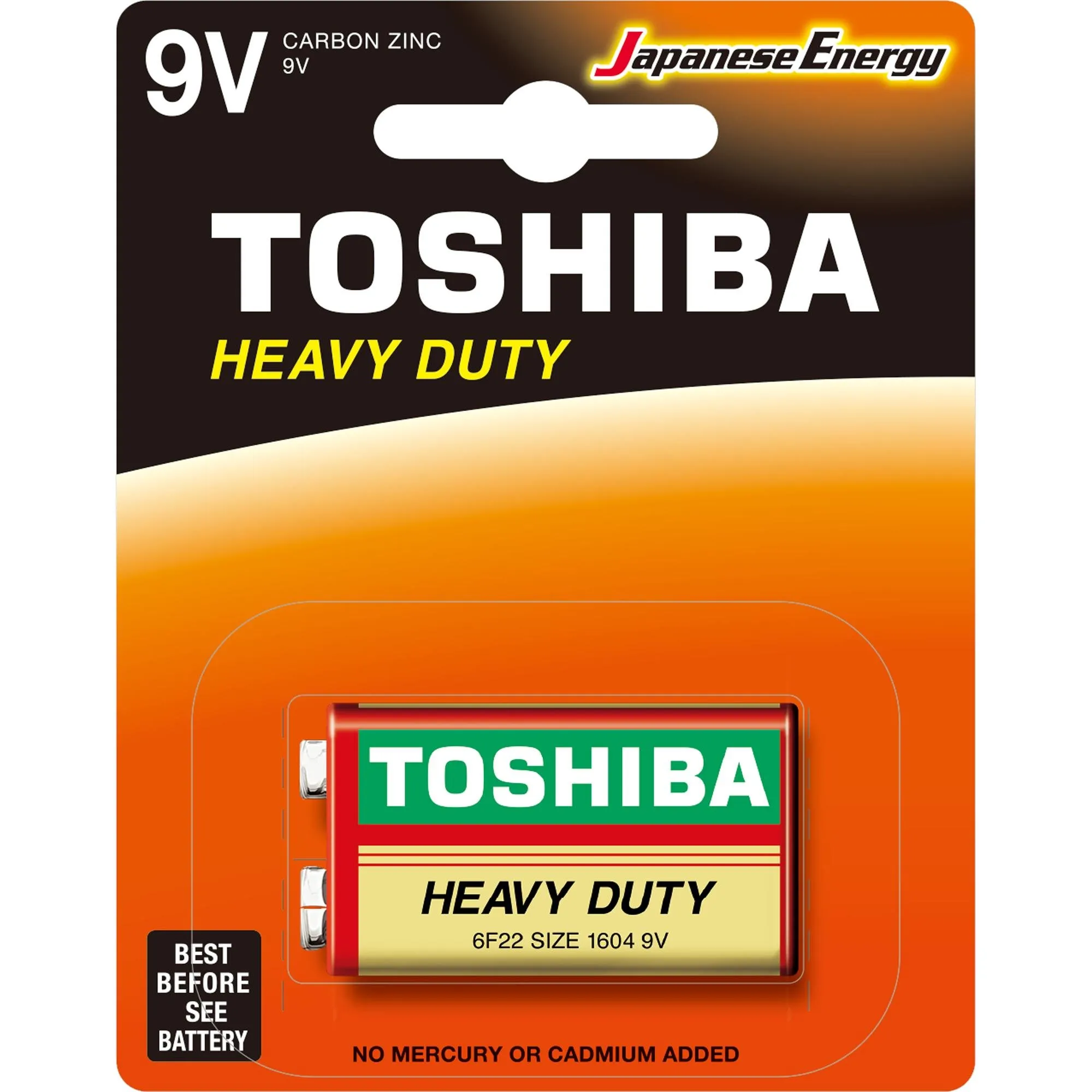 Bateria Zinco 9V Blister 6F22KG (C/1 Bateria) Toshiba