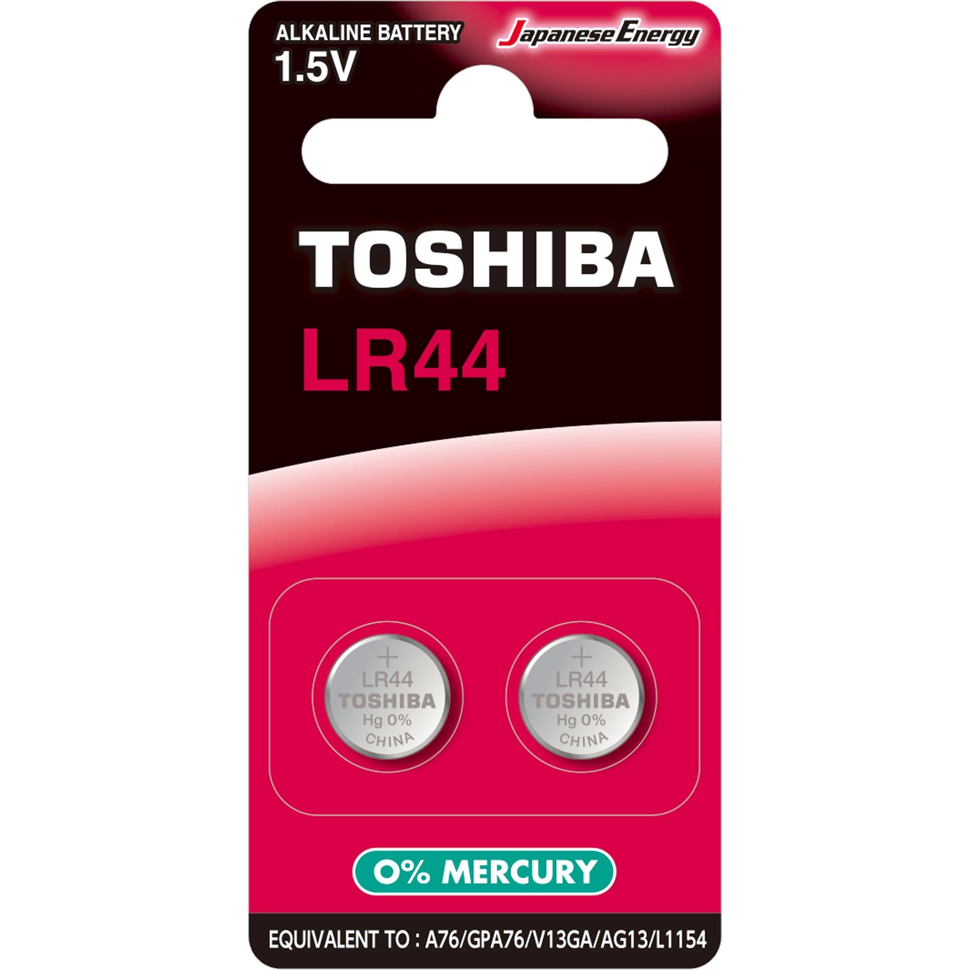 Pilha Botão Alcalina LR44 (C/2 Pilhas) Toshiba