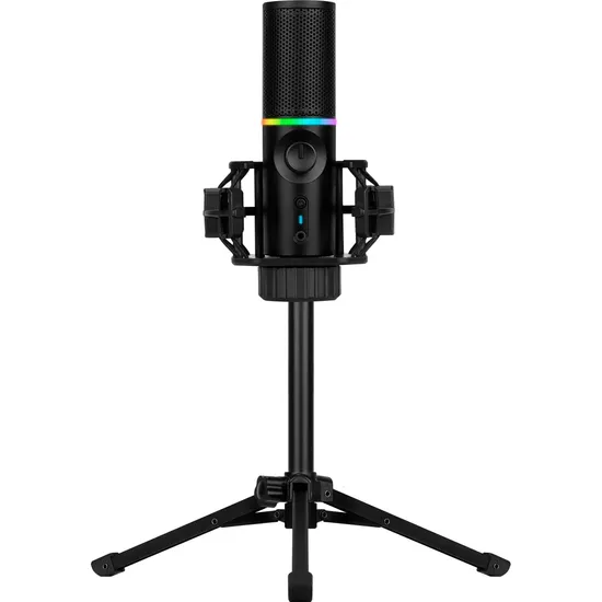 Microfone Gamer Streamplify Mic Tripod Com Tripé Preto RGB