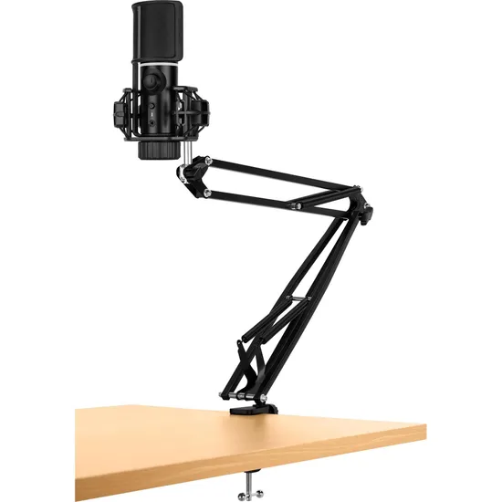 Microfone Gamer Streamplify Mic Arm Com Braço Flexível Preto RGB