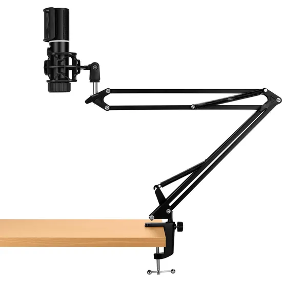 Microfone Gamer Streamplify Mic Arm Com Braço Flexível Preto RGB
