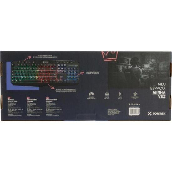 Teclado Gamer Multimidia Fortrek Spider Black Preto