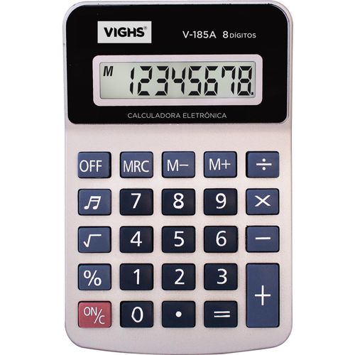 Calculadora de Mesa Vighs V-185A 8 Dígitos Prata