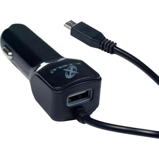 Carregador Veicular XCell Micro USB 2.5A Turbo Preto