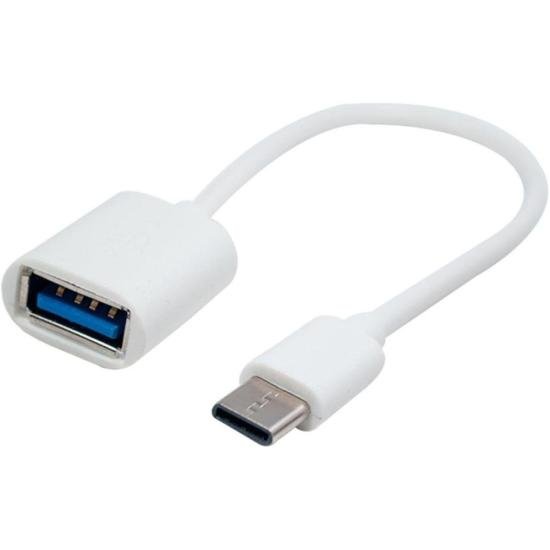 Cabo Flat USB/USB Tipo C Branco Flex