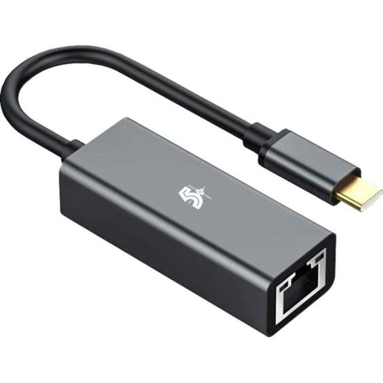 Conversor USB C Para LAN RJ45 5+