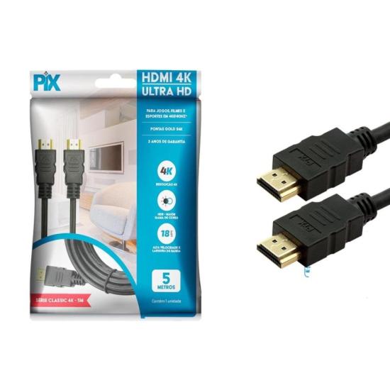 Cabo HDMI 2.0 4k 5m Pix