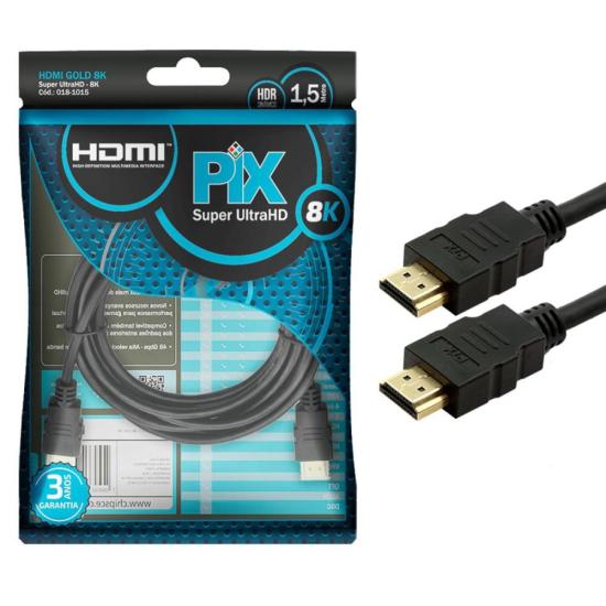 Cabo HDMI 2.1 8k 1,5m Pix