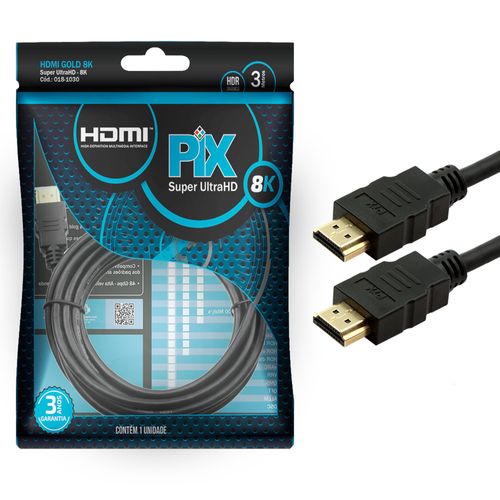 Cabo HDMI 2.1 8k 3m Pix
