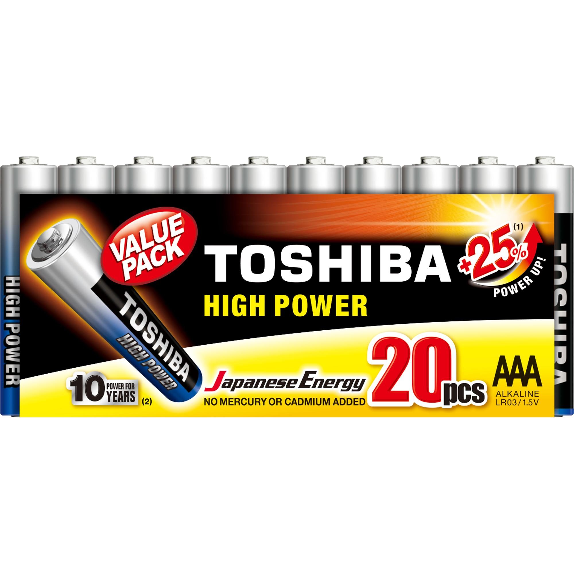 Pilha Alcalina AAA 1,5V LR03GCP (C/20 Pilhas) Toshiba