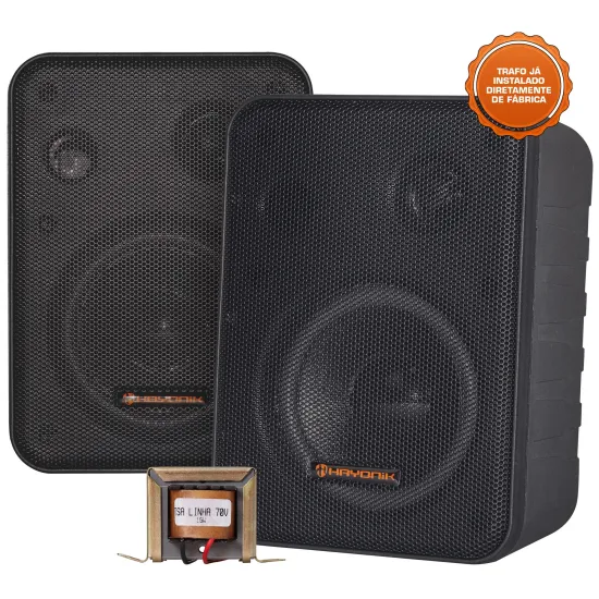 Caixa de Som Ambiente c/ Trafo HAYONIK Ambience Line MSB60NC 70V