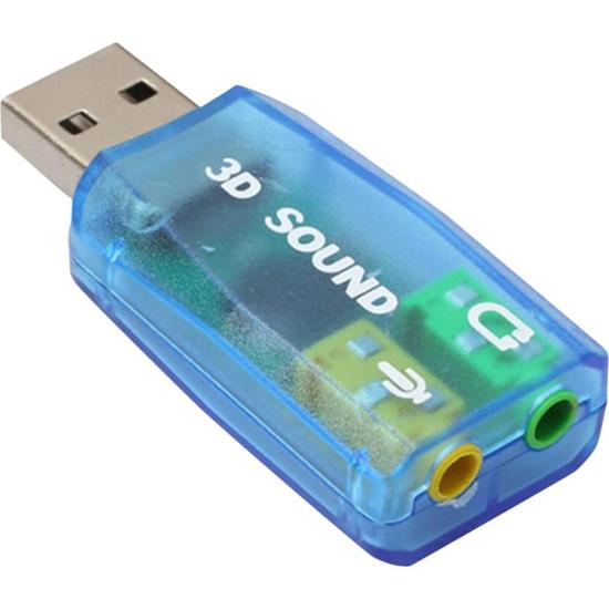 Adaptador de Som USB 7.1 Canais JP-109-BU Exbom