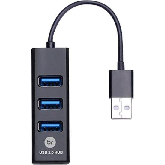 Mini Hub USB Bright 4 Portas Preto