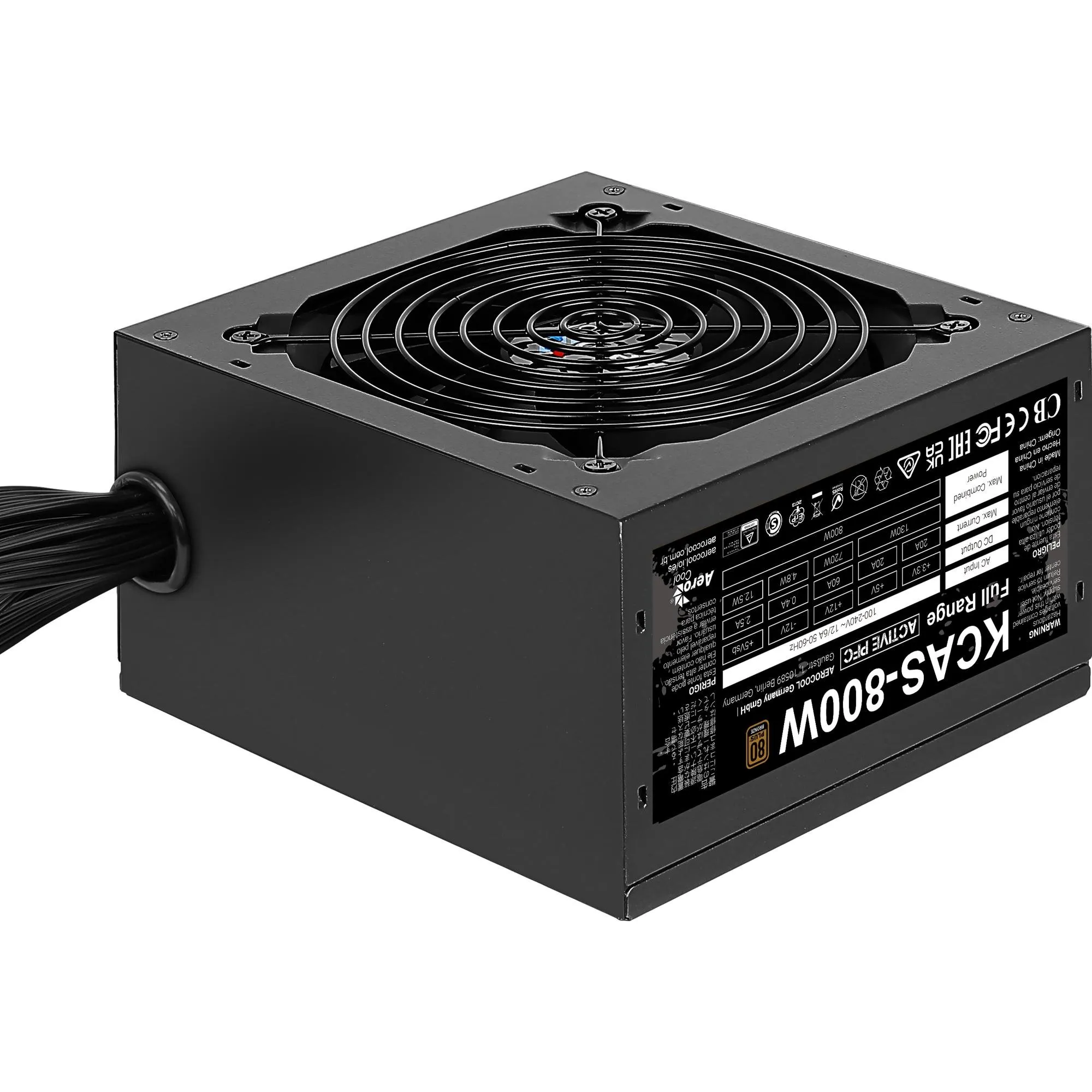 Fonte Gamer ATX Aerocool KCAS 800W 80 Plus Full Range APFC