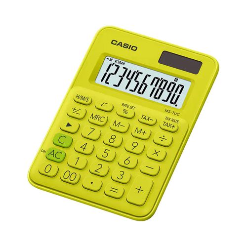 Calculadora de Mesa Casio MS-7UC-YG 10 Dígitos Verde-limão