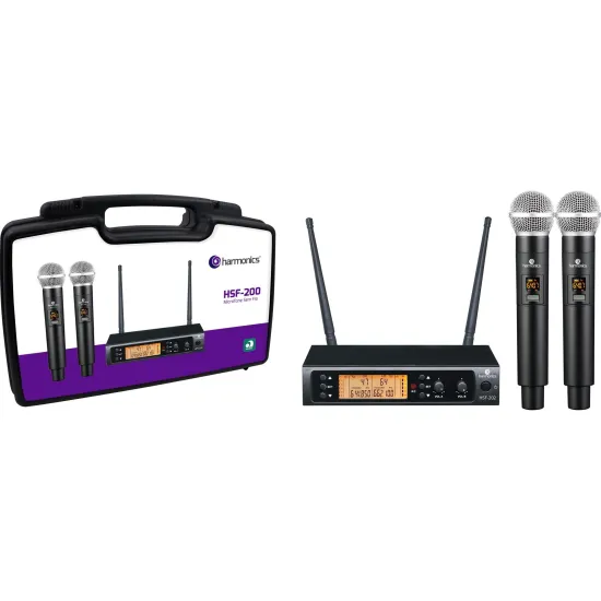 Microfone Sem Fio Harmonics HSF-200 Duplo