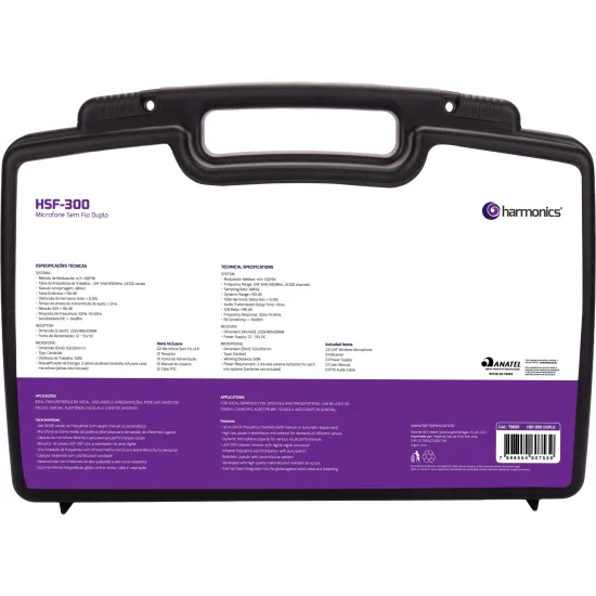 Microfone Sem Fio Harmonics HSF-300 Duplo
