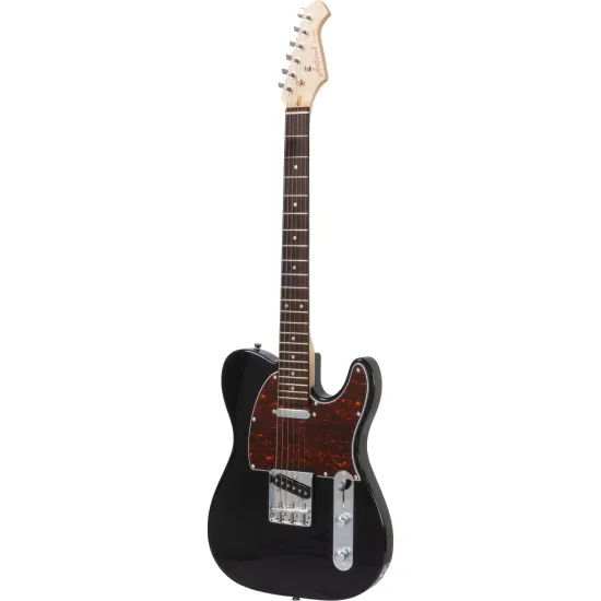 Guitarra Aria Pro II TEG-002 Black With Red Tortoise Pickguard