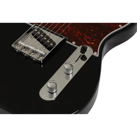 Guitarra Aria Pro II TEG-002 Black With Red Tortoise Pickguard