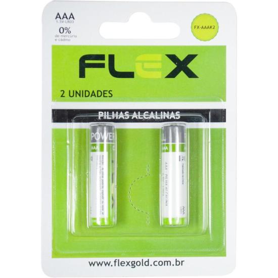 Pilha Alcalina 1,5V AAA (C/2 Pilhas) Flex