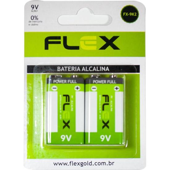 Bateria Alcalina 9V (C/2 Baterias) Flex