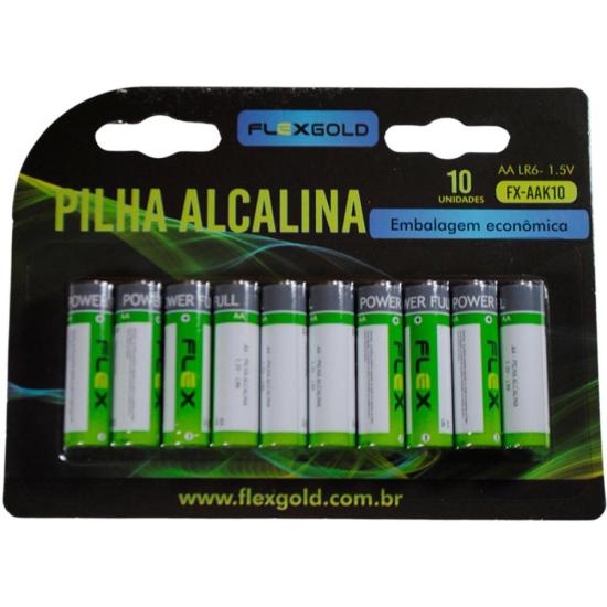 Pilha Alcalina 1,5V AA (C/10 Pilhas) Flex
