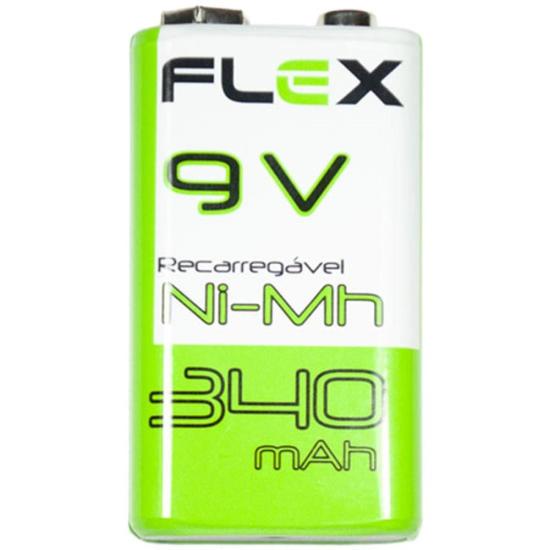 Bateria Recarregável 9V 340mAh (C/1 Bateria) Flex