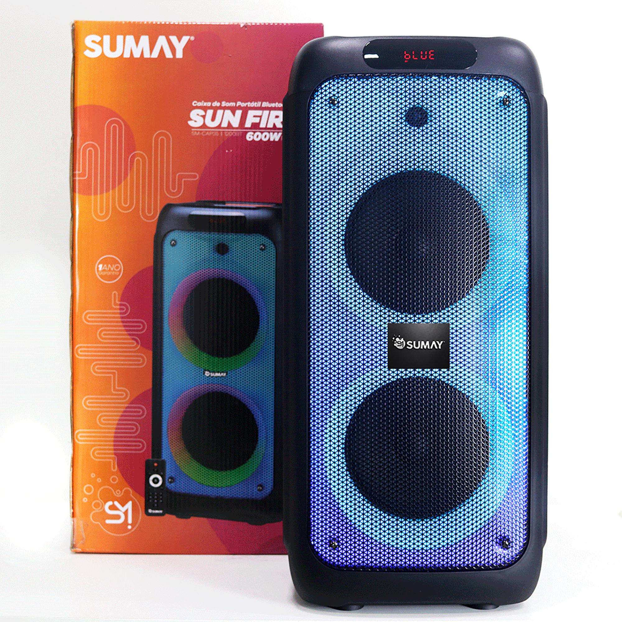 Caixa de Som Portátil Sumay Sunfire CAP35 600w Preta