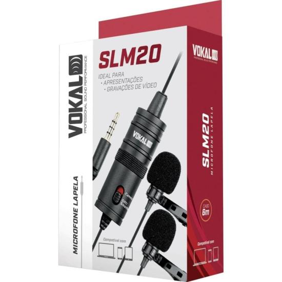 Microfone de Lapela Duplo Vokal SLM20