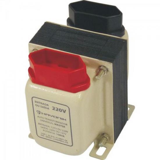 Auto Transformador Universal 127/220VAC e 220/127VAC 100VA MASTER Preto HAYONIK Auto Transformador Universal 127/220VAC e 220/127VAC 100VA MASTER Preto HAYONIK