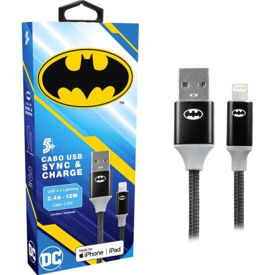 Cabo USB-A Para Lightning Batman 1,5m 5+