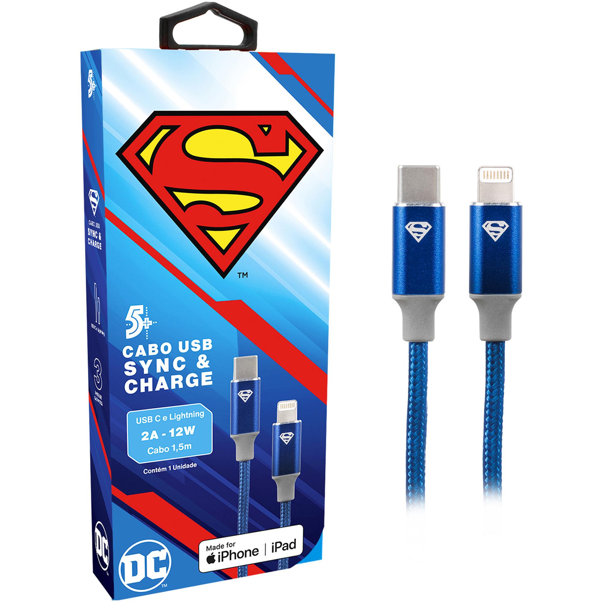 Cabo USB-C Para Lightning Superman 1,5m 5+