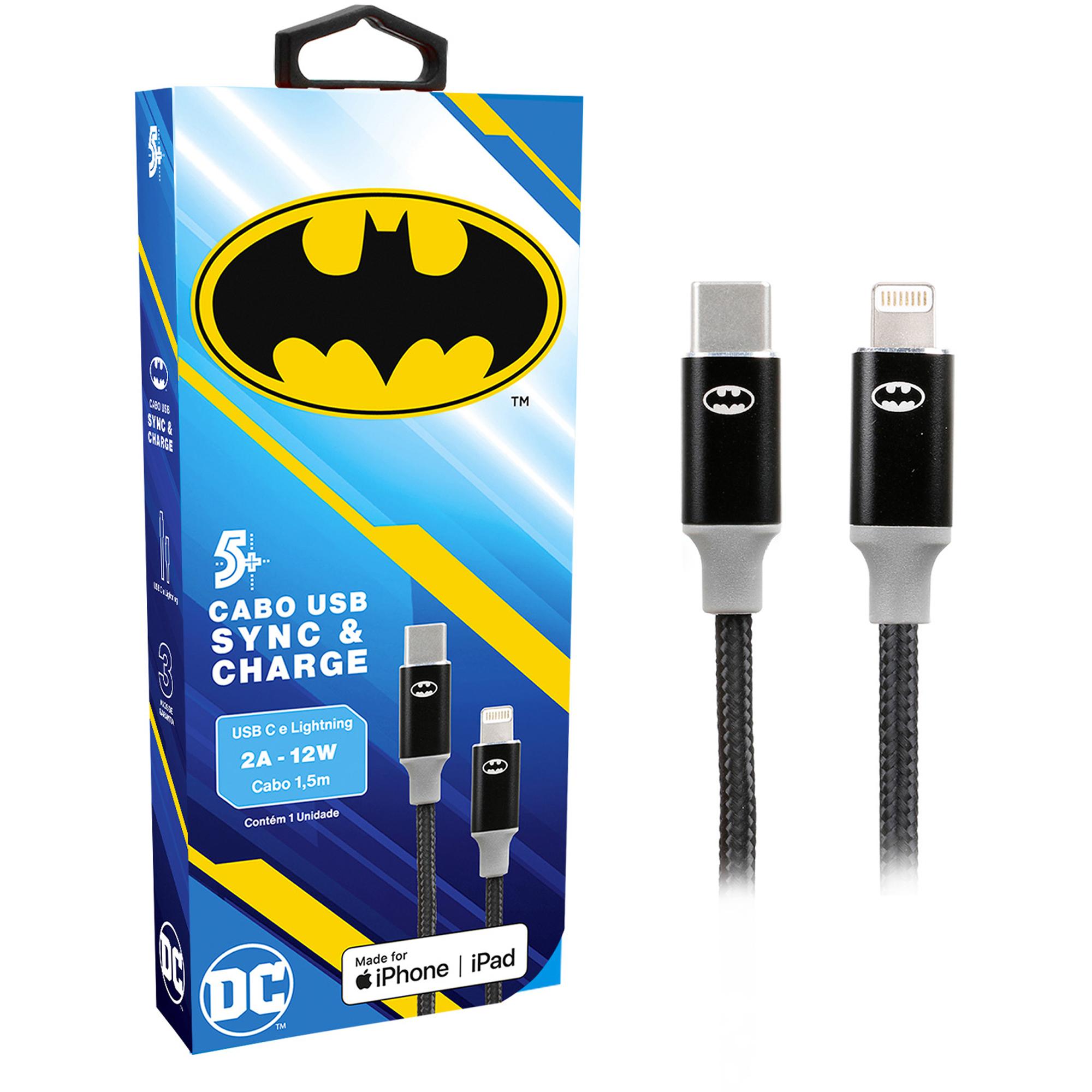 Cabo USB-C Para Lightning Batman 1,5m 5+