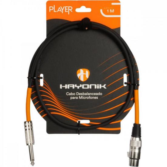 Cabo Para Microfone Player XLR(F) X P10 1m Preto Hayonik