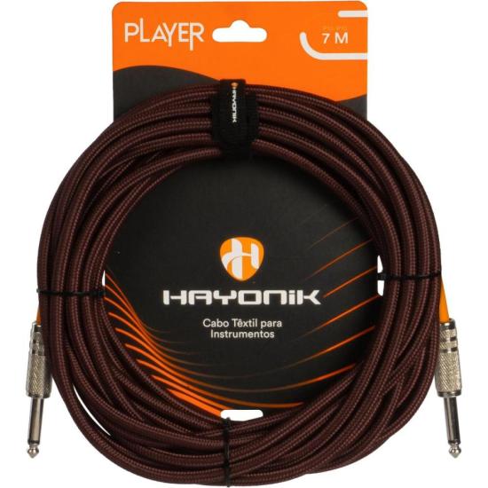 Cabo Para Instrumentos Player P10 Textil 7m Marrom Hayonik