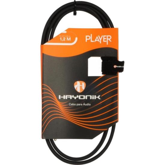 Cabo de Áudio Player P2 x RCA 1,2m Preto Hayonik