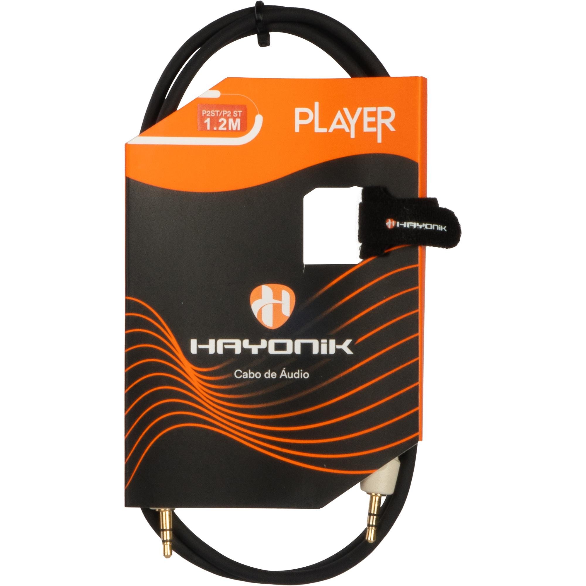 Cabo de Áudio Hayonik Player P2 x P2 1,2m Preto