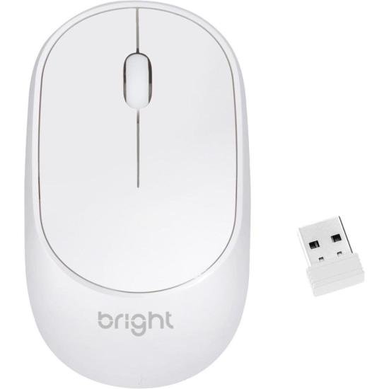Mouse Sem Fio Bright MS001 Branco