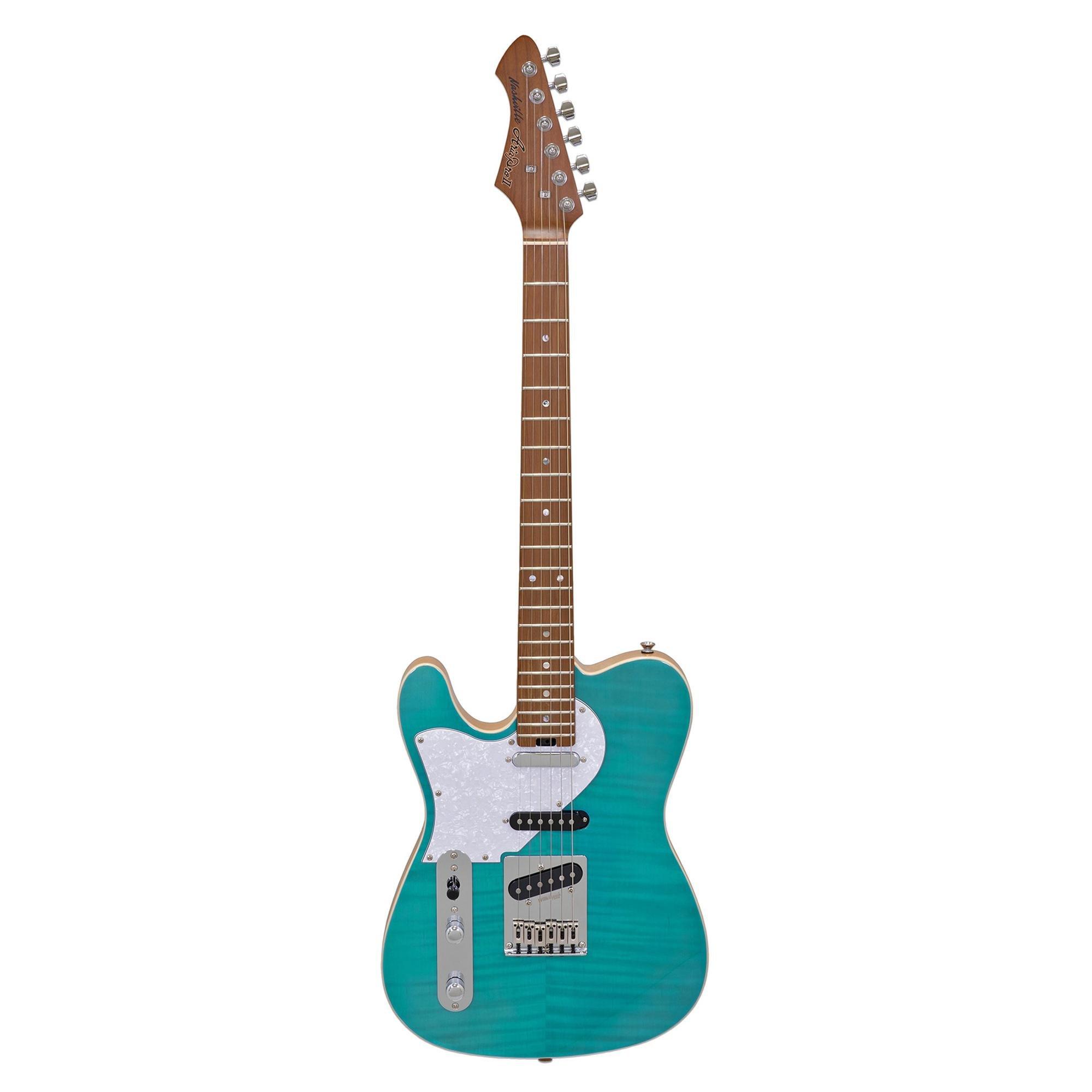 Guitarra Aria Pro II 615-MK2 LH Turqoise Blue (canhoto)