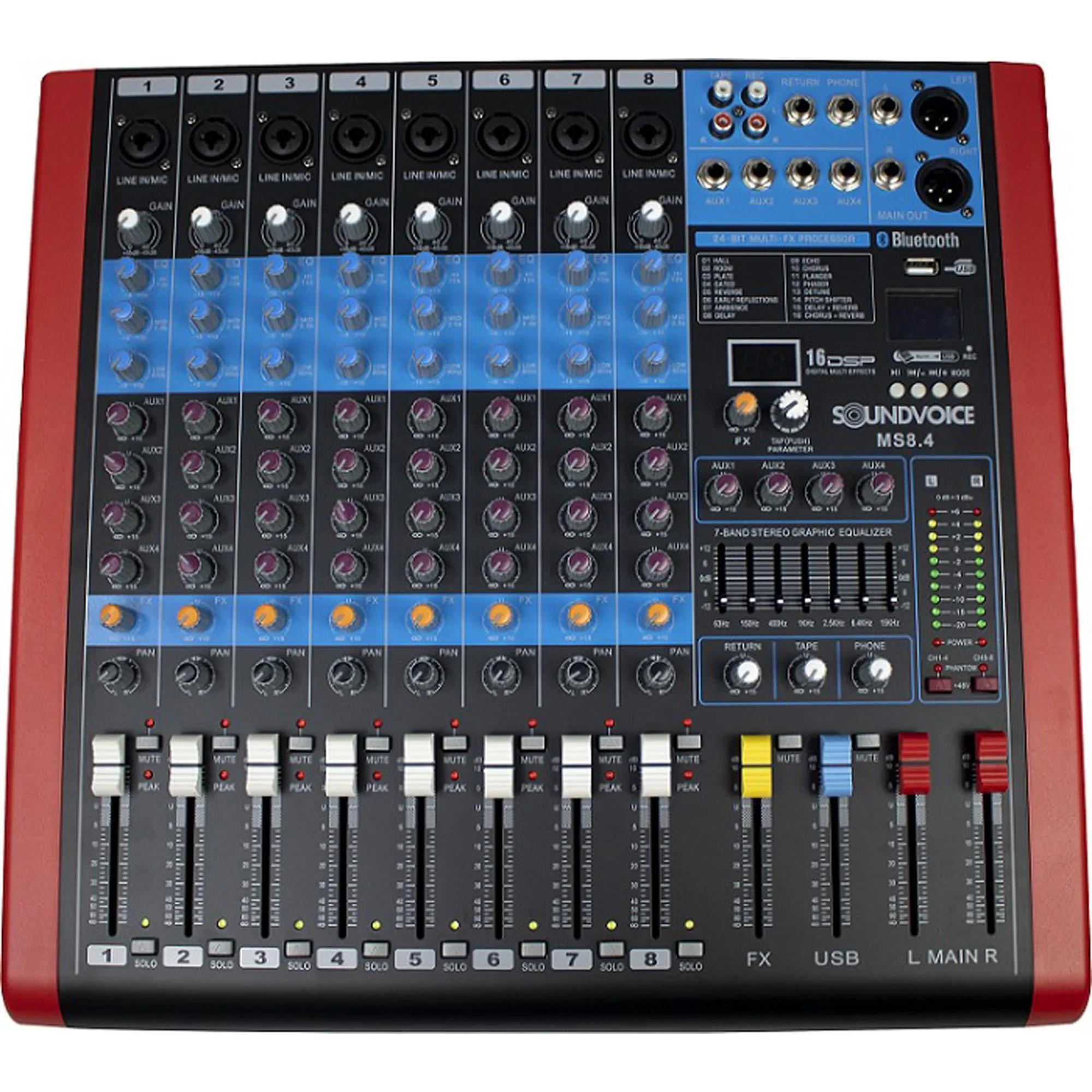 Mesa de Som Soundvoice MS8.4 EUX 8 Canais - Hayamax