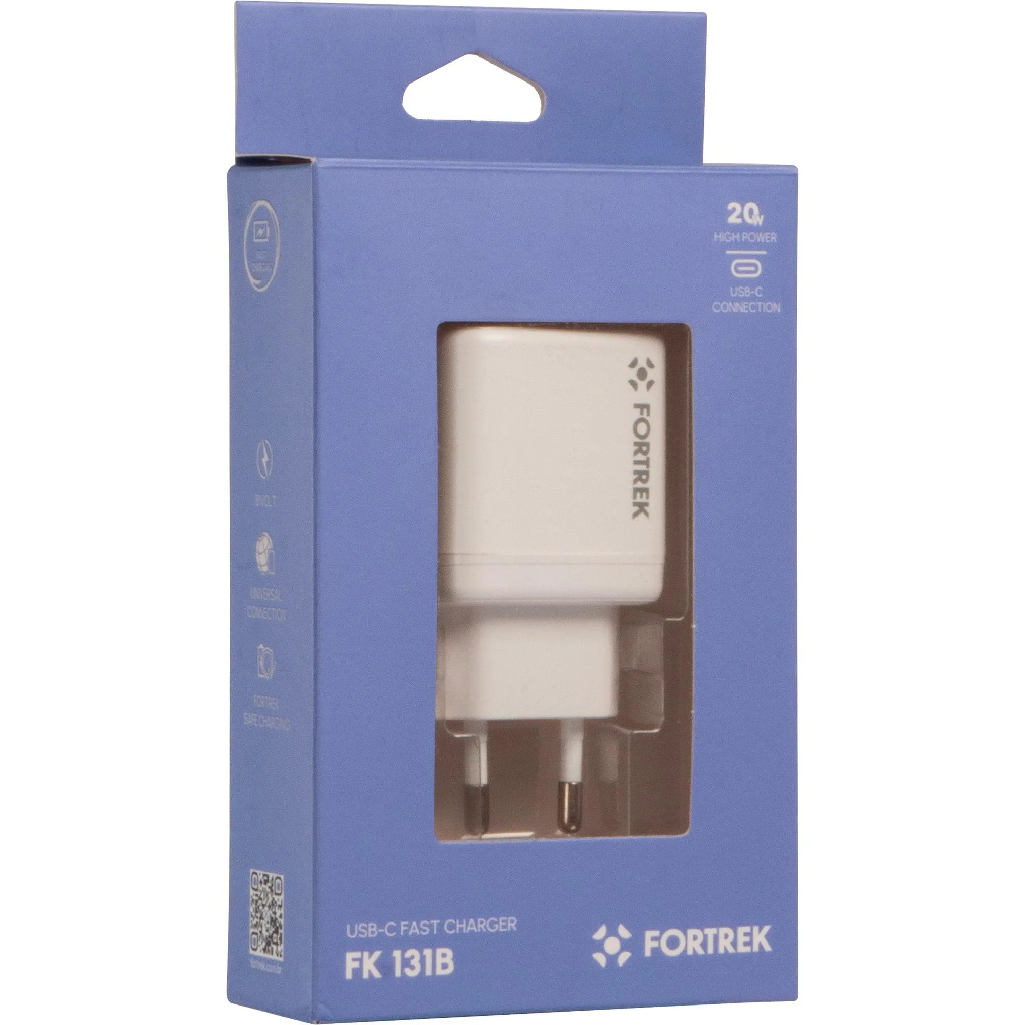 Carregador Universal USB-C Fortrek FK 131B 20w PD
