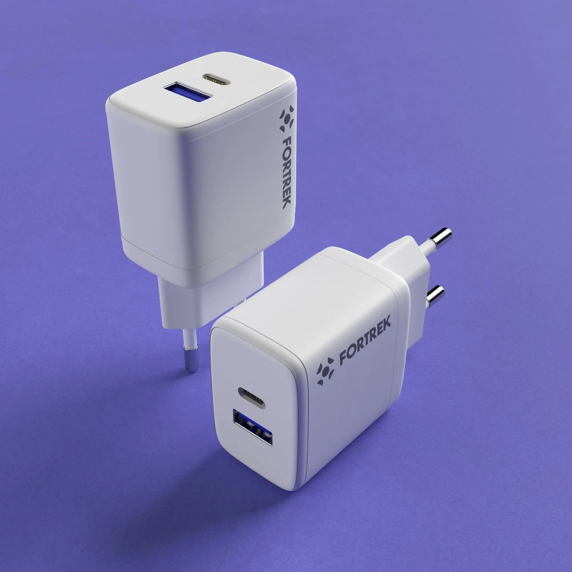 Carregador Universal DUAL USB-C e USB-A Fortrek FK 110B