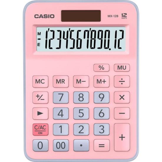 Calculadora de Mesa Casio MX-12B-PKLB 12 Dígitos Rosa/Azul Claro