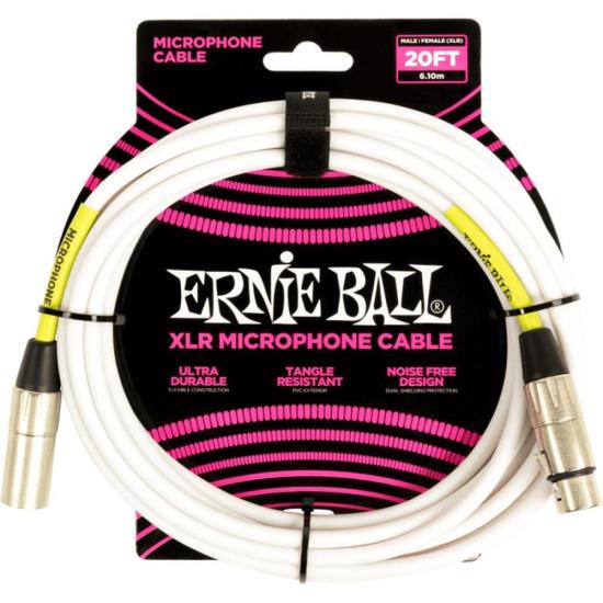 Cabo Para Microfone XLR 6m Branco P06389 Ernie Ball