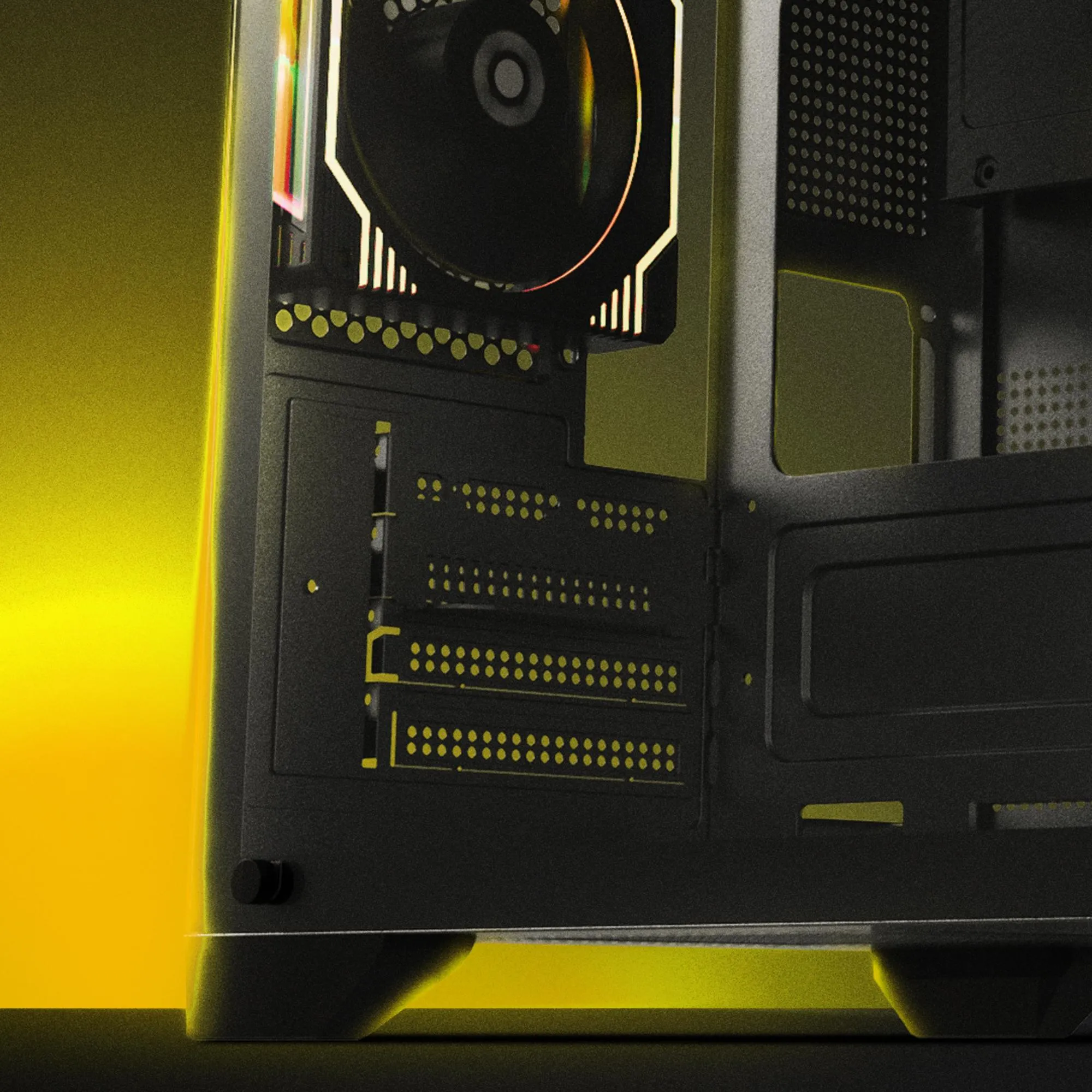 Gabinete Gamer Fortrek Clarity Preto Lateral Vidro