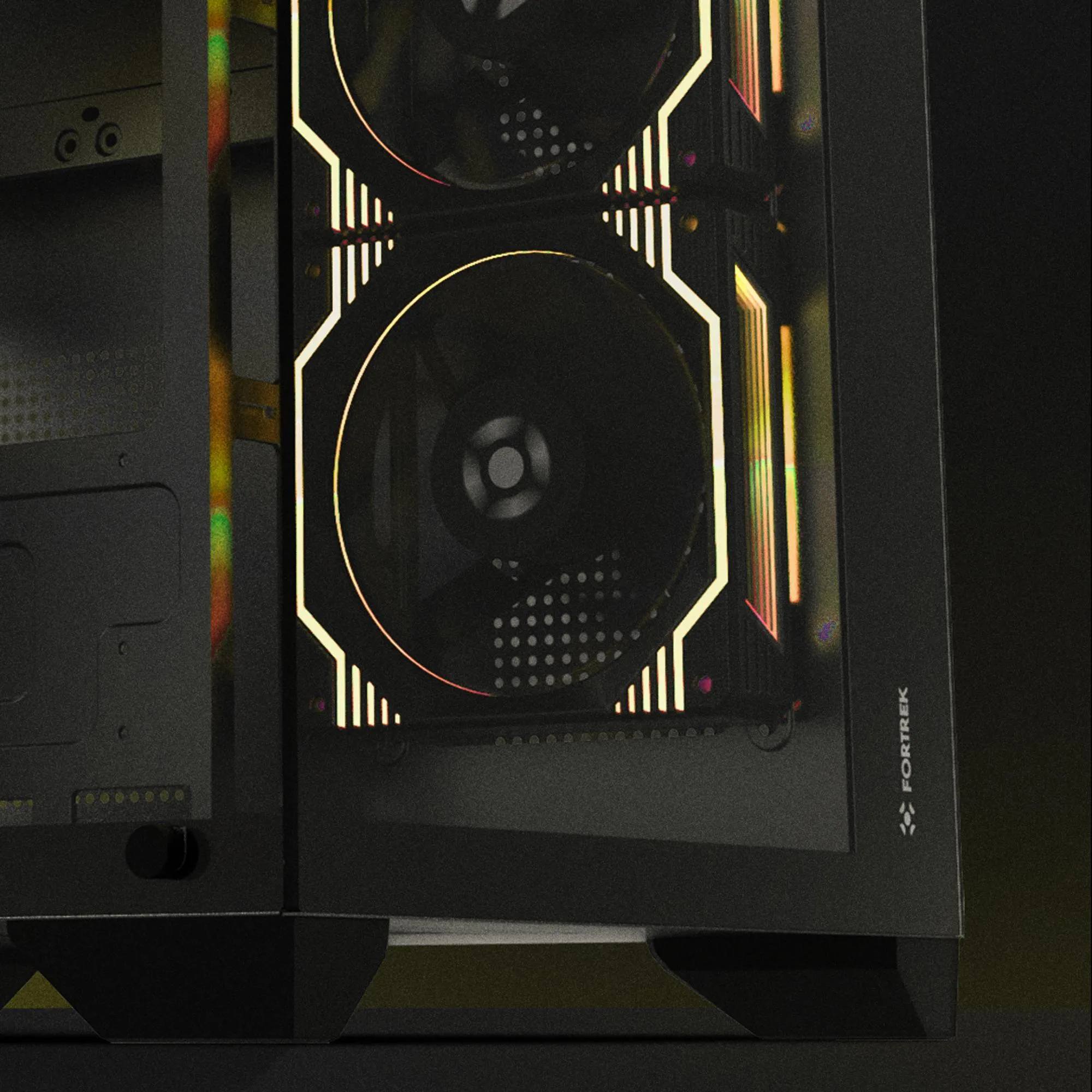 Gabinete Gamer Fortrek Clarity Preto Lateral Vidro