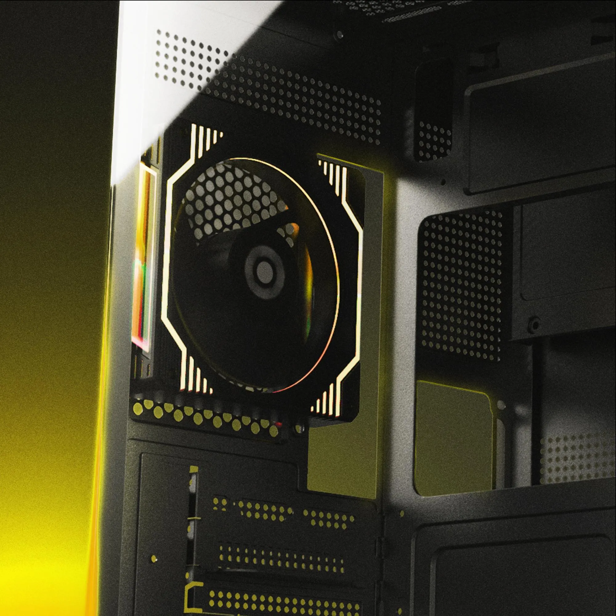 Gabinete Gamer Fortrek Clarity Preto Lateral Vidro