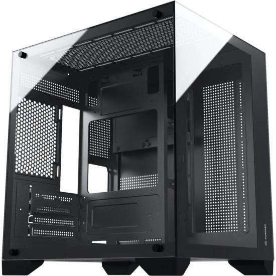 Gabinete Gamer Fortrek Clarity Preto Lateral Vidro